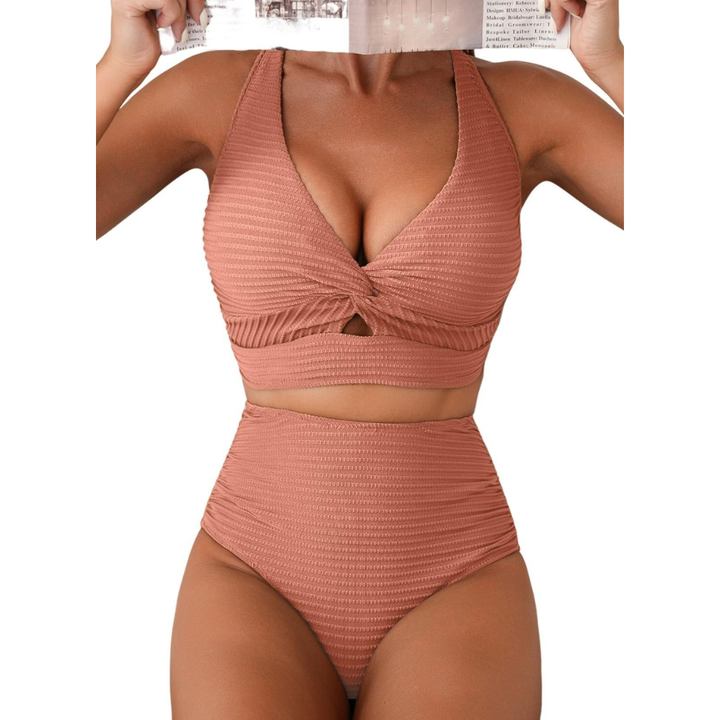 Melanie | Żebrowany Bikini z Wysokim Stanem