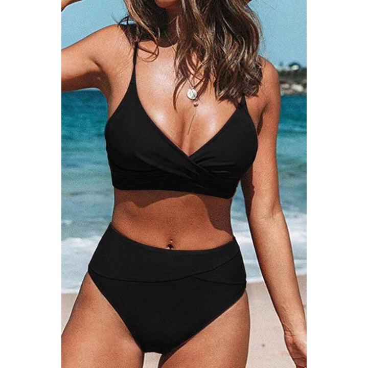 Jodi | Bikini z Wysokim Stanem z Zabawny Dekoltem w Kształcie V