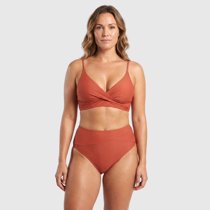 Jodi | Bikini z Wysokim Stanem z Zabawny Dekoltem w Kształcie V