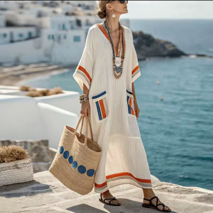 Elegancka Mary - Długa sukienka plażowa na modny letni look